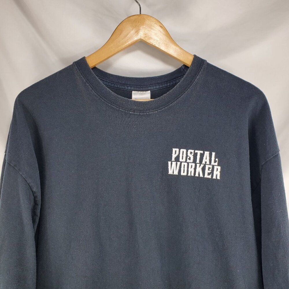 Gildan Men's Blue Pullover T-Shirt Postal Worker Graphic Long Sleeve Sz XL (C-4) - Picture 4 of 11